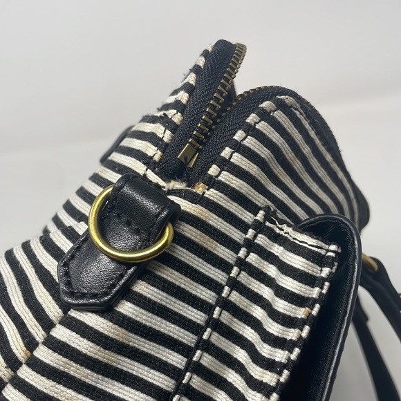 Fossil Kinley Striped Cotton/Leather Satchel🖤 - Picture 10 of 16